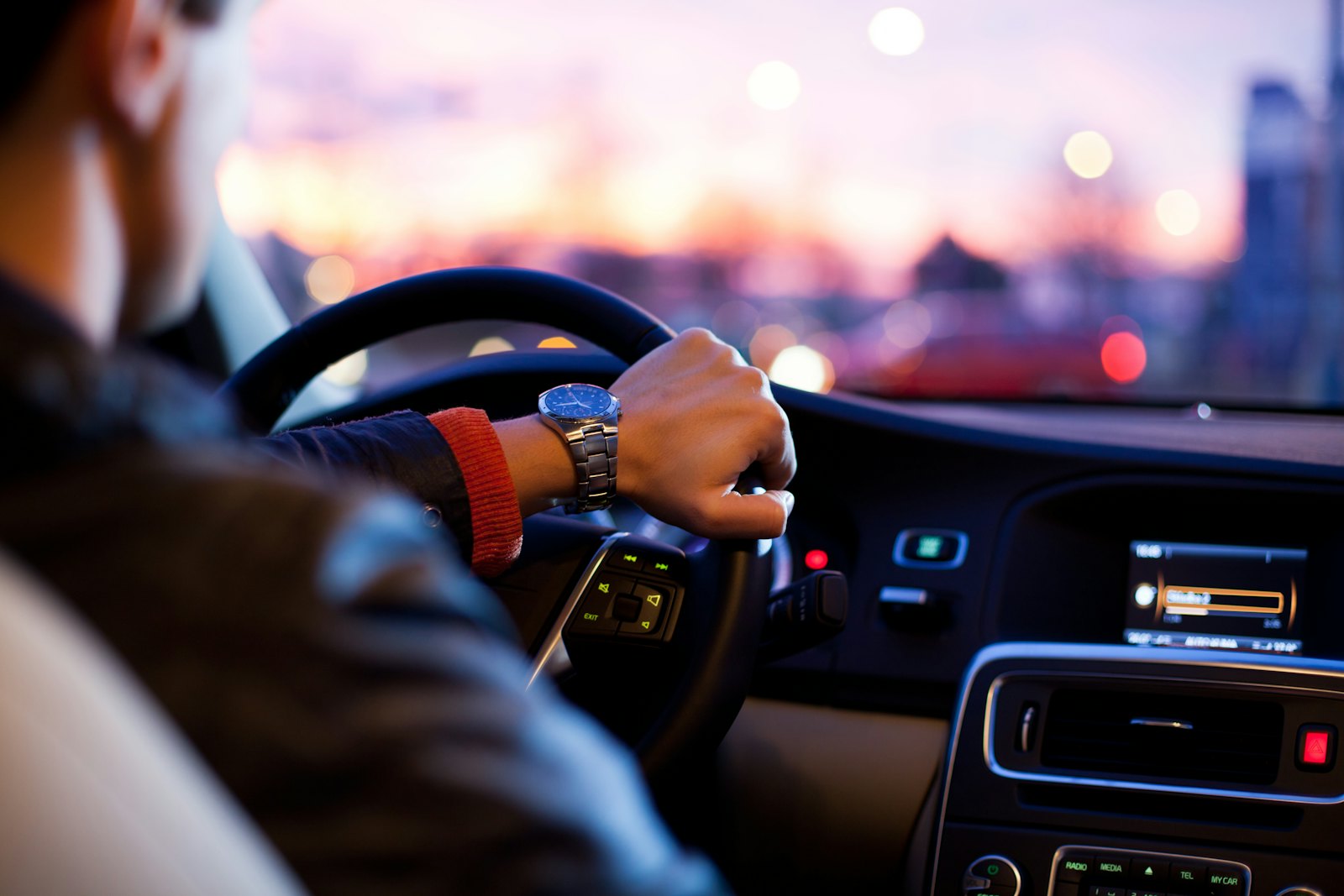 Behind the wheel during a lesson